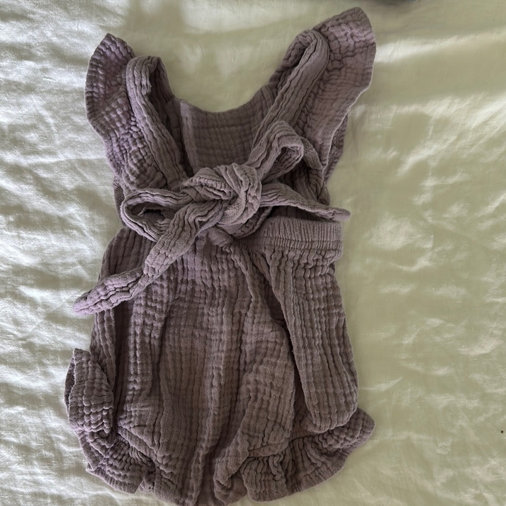 Purple Ruffled Baby Romper - Picture 2 of 2